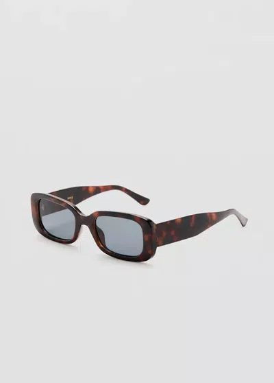 Mango Rectangular-frame Sunglasses In Brown