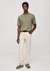 Mango Bob Straight Leg Jeans In Vert Moyen