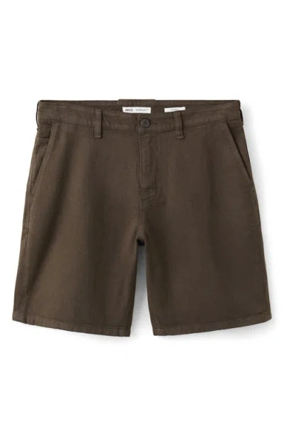 Mango Regular Fit Bermuda Shorts In Brown