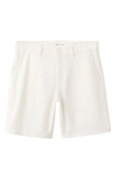 Mango Regular Fit Bermuda Shorts In White