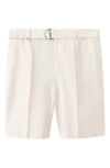 Mango Regular Fit Bermuda Shorts In White