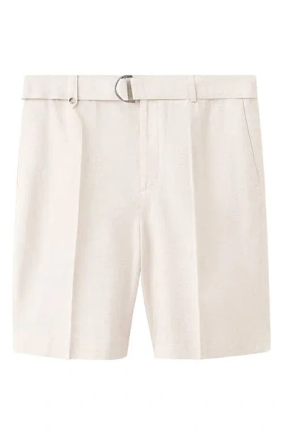 Mango Regular Fit Bermuda Shorts In White