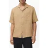 Mango Woven Short Sleeve Shirt In Neutral