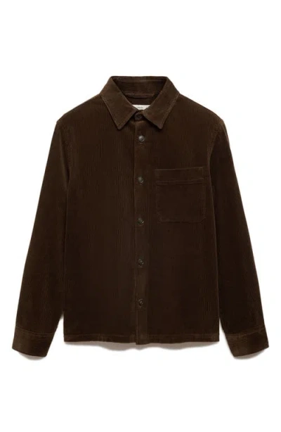 Mango Regular Fit Corduroy Overshirt In Brown
