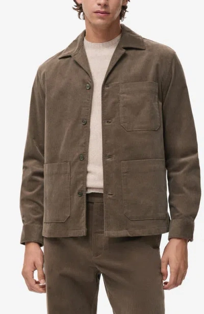 Mango Regular Fit Corduroy Overshirt In Brown