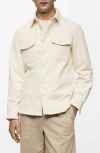 Mango Men's Corduroy Pockets Overshirt In Off White