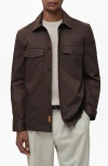 Mango Regular Fit Cotton Blend Button-up Overshirt In Chocolate