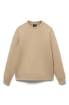 Mango Regular Fit Cotton Blend Crewneck Sweatshirt In Medium Brown