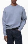 Mango Regular Fit Cotton Blend Crewneck Sweatshirt In Sky Blue