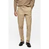 Mango Regular Fit Structure Cotton Trousers Beige In Beige