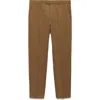 Mango Regular Fit Cotton Blend Dress Pants In Brown