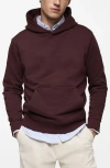 Mango Regular Fit Cotton Blend Hoodie In Burgundy