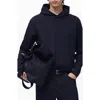 Mango Regular Fit Cotton Blend Hoodie In Night Blue