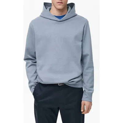 Mango Regular Fit Cotton Blend Hoodie In Sky Blue