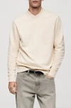 Mango Regular Fit Cotton Blend Sweatshirt In Ecru
