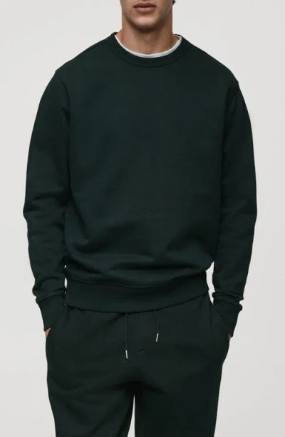 Mango Regular Fit Cotton Blend Sweatshirt In Black