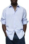 Mango Regular Fit Cotton Button-up Shirt In Blue