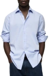 Mango Regular Fit Cotton Button-up Shirt In Sky Blue