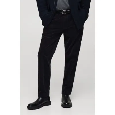 Mango Regular Fit Cotton Corduroy Chinos In Blue