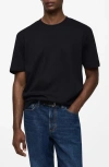 Mango Regular Fit Cotton Crewneck T-shirt In Dark Navy