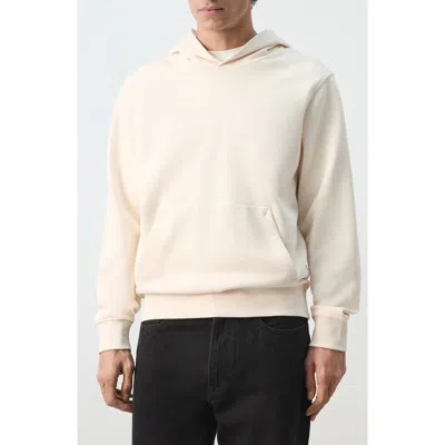 Mango Regular Fit Cotton Fleece Hoodie In Nude