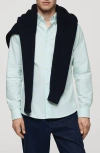 Mango Regular Fit Cotton Oxford Button-up Shirt In Pastel Green