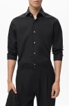 Mango Regular Fit Cotton Oxford Cloth Button-up Shirt In Black