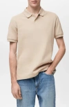 Mango Regular Fit Cotton Pique Knit Polo In Nude