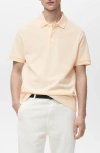 Mango Regular Fit Cotton Pique Knit Polo In Yellow