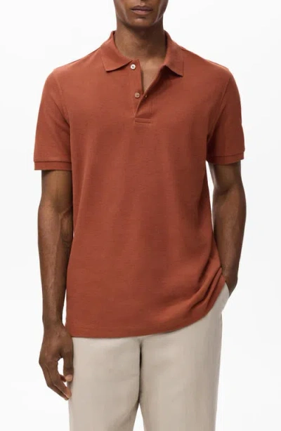 Mango Regular Fit Cotton Piqué Polo In Animal Print