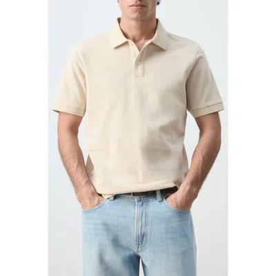 Mango Regular Fit Cotton Piqué Polo In White