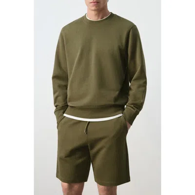 Mango Regular Fit Cotton Sweatshirt In Green