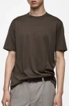 Mango Structured Relaxed Cotton T-shirt In Gray