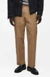 Mango Regular Fit Cotton Trousers In Medium Brown
