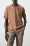 Mango Regular Fit Cotton T-shirt In Orange