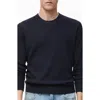 Mango Regular Fit Crewneck Rib Sweater In Blue