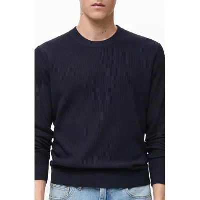 MANGO MANGO REGULAR FIT CREWNECK RIB SWEATER
