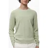 Mango Regular Fit Crewneck Rib Sweater In Green