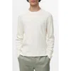 Mango Regular Fit Crewneck Rib Sweater In White