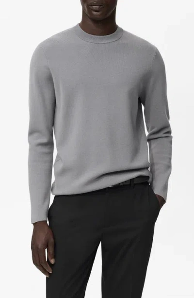 Mango Regular Fit Crewneck Sweater In Gray