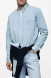 Mango Regular Fit Denim Button-up Shirt In Light Blue