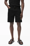 Mango Regular Fit Denim Shorts In Black