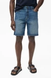 Mango Regular Fit Denim Shorts In Blue