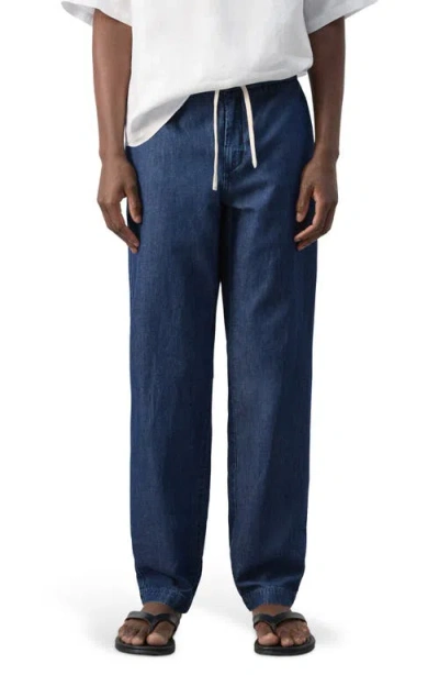 Mango Regular Fit Drawstring Waist Jeans In Blue