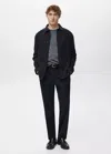 Mango Regular Fit Flannel Overshirt In Blue