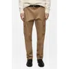 Mango Regular Fit Flat Front Twill Cargo Pants In Medium Brown