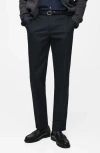 Mango Regular Fit Flat Front Twill Chinos In Blue