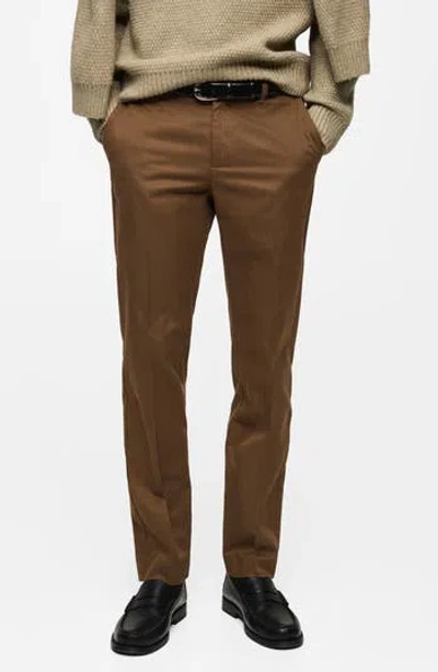MANGO MANGO REGULAR FIT FLAT FRONT TWILL CHINOS