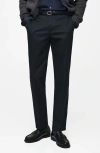 Mango Regular Fit Flat Front Twill Chinos In Dark Navy