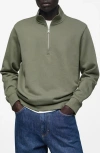 Mango Men's Regular-fit Cotton Sweatshirt In Medium Green